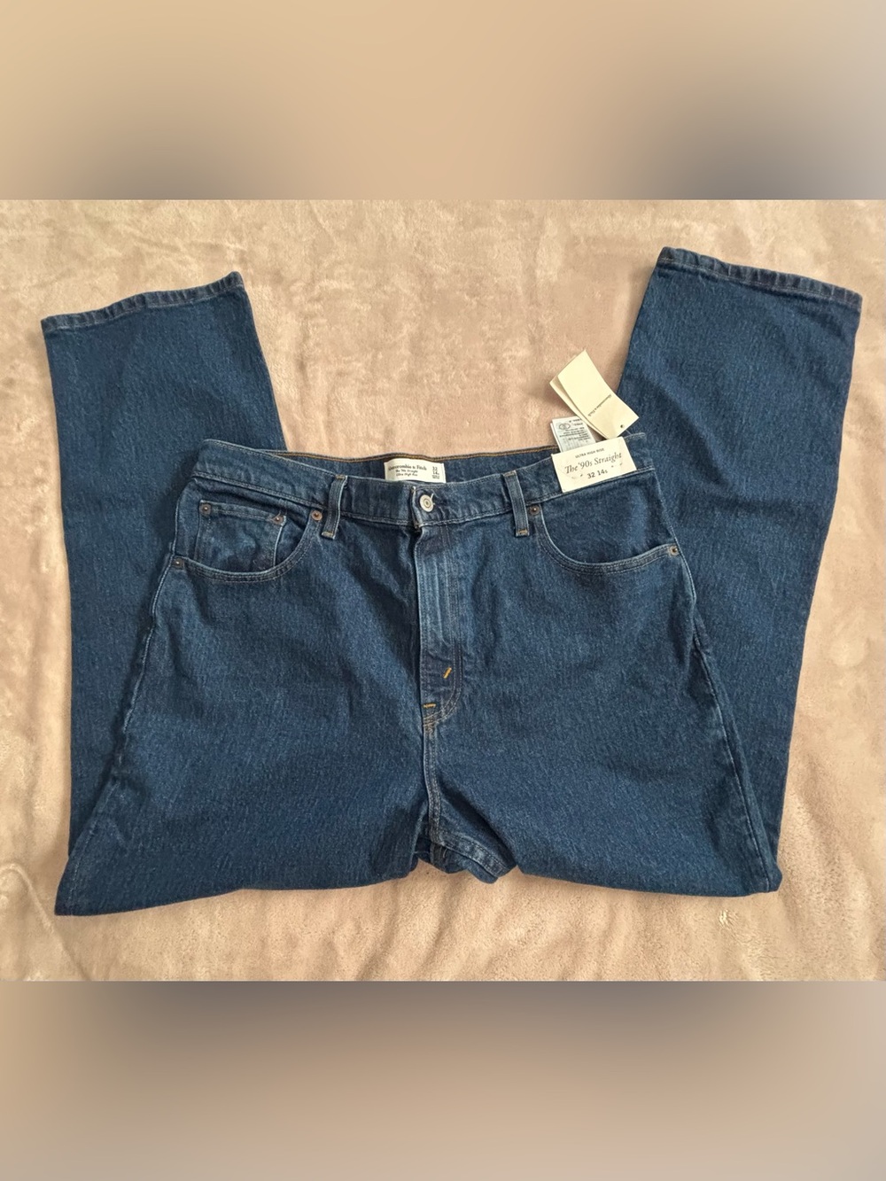 Y2K Abercrombie & Fitch High-Rise Women's Jeans in Dark Blue Denim 32/14S